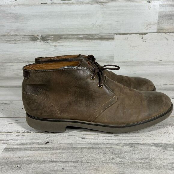Clarks Mens Leather Lace Up Round Toe Desert Chukka Ankle Boots‎ Brown Size 12 - Picture 1 of 7